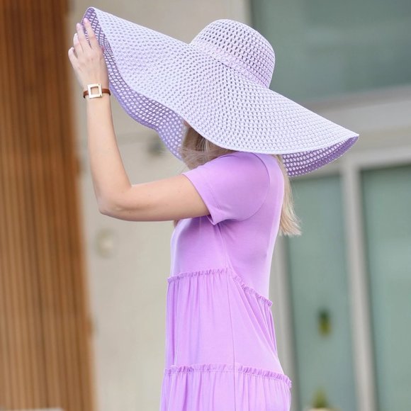 NWT Summer Sun Beach Extra Wide Brim Floppy Hat with adjustable wired edges - Picture 2 of 6